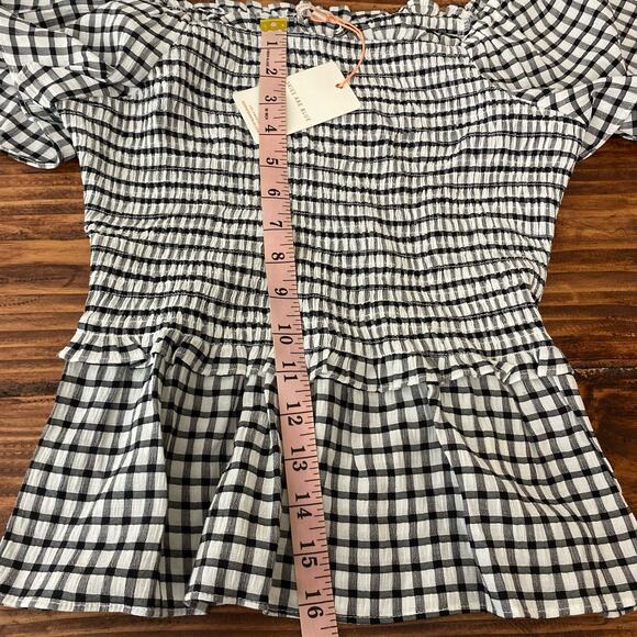 NEW Skies Are Blue Gingham Smocked Blouse Size Small - Picture 10 of 11